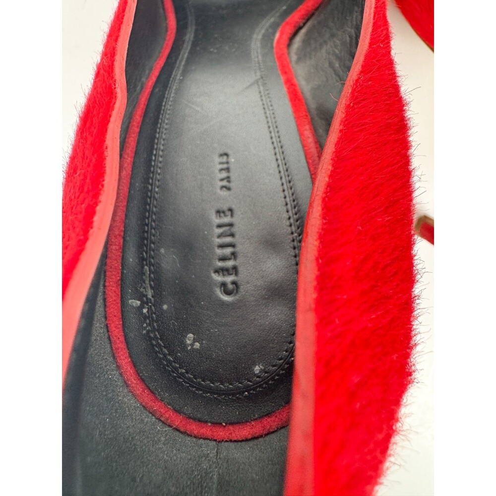 Celine Paris Women's Red Pony Hair Fur Pointed Toe Pumps EU 39.5 US 9.5 $720 - Picture 12 of 13